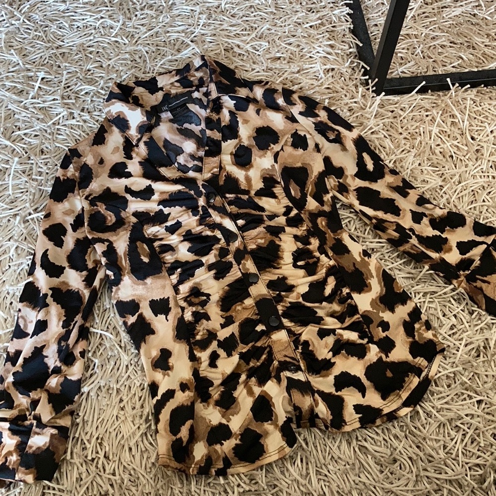 Leopard button down shirt